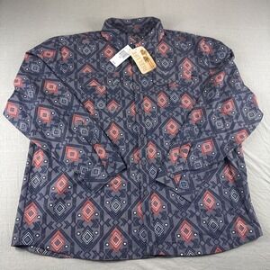 Reel Life Jensen Diamond Basket Geometric Woven Shirt Mens XXL Filigree Western